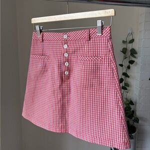 Vintage Cotton Gingham Mini Skirt Lingerie Cacique Size Medium